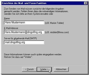 e-mail einrichten